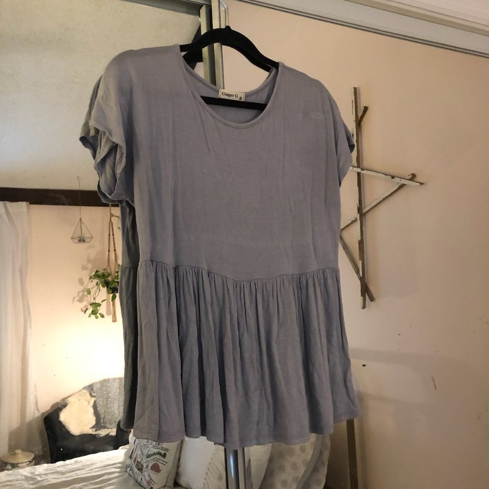 Grey Peplum Tee